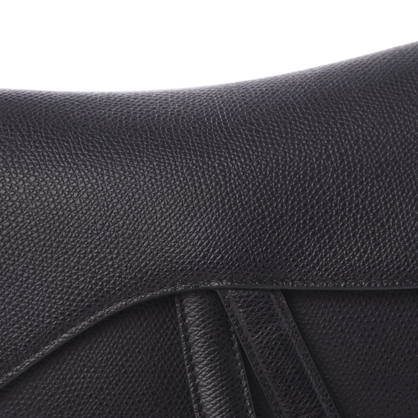 Grained Calfskin Saddle Bag Black