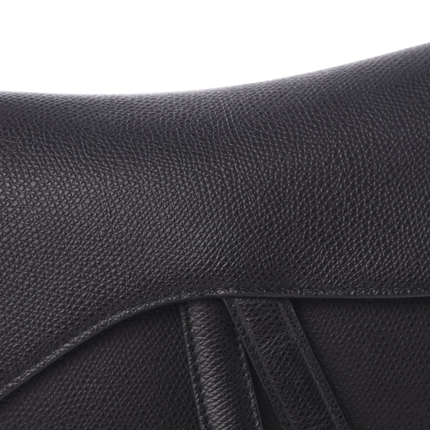 Christian Dior Grained Calfskin Saddle Bag Black 7 of 11
