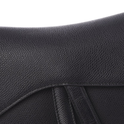 Christian Dior Grained Calfskin Saddle Bag Black 7 of 11