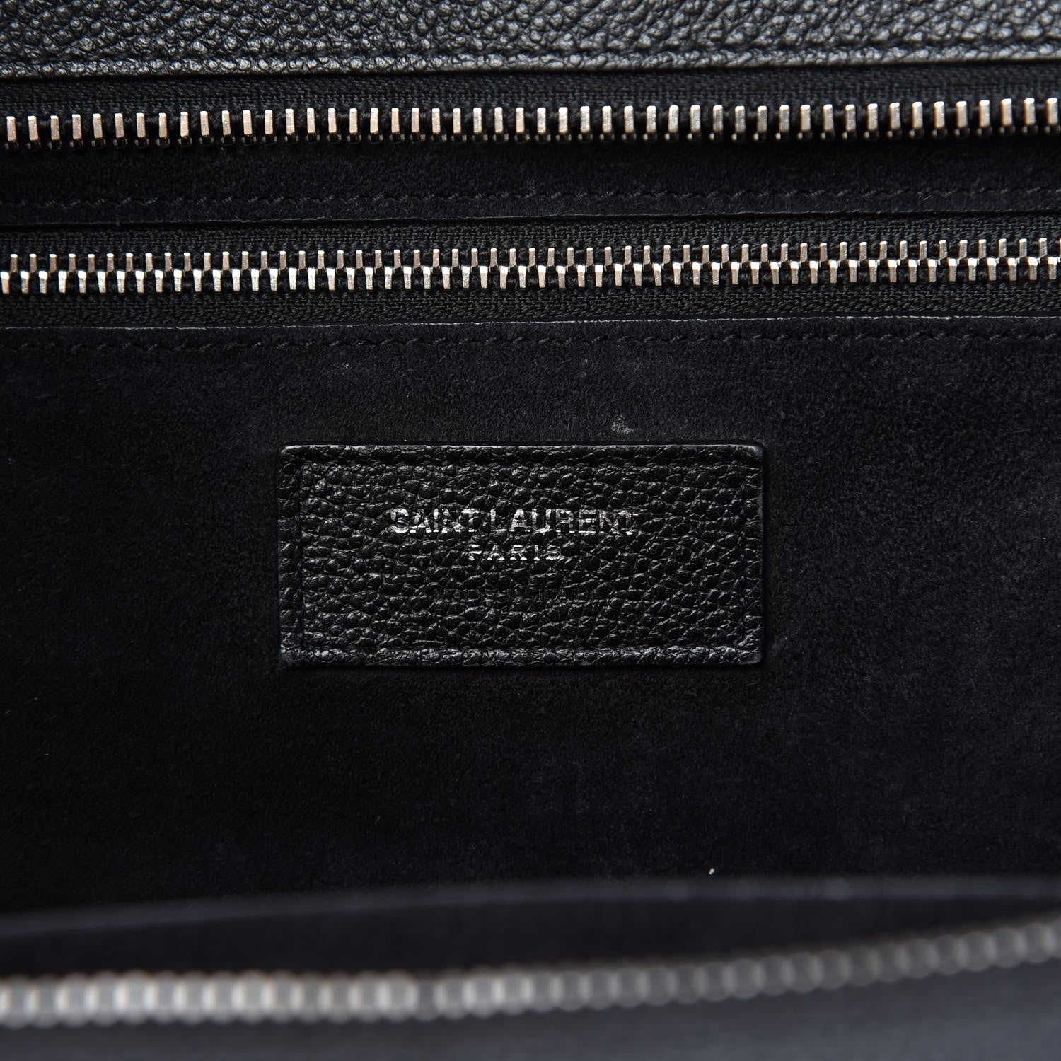 Saint Laurent Grained Calfskin Small Cabas Rive Gauche Black 8 of 13