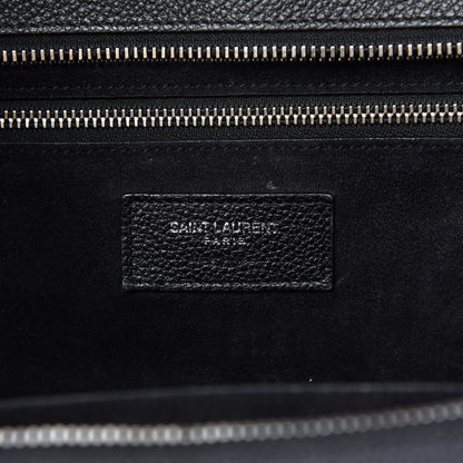 Saint Laurent Grained Calfskin Small Cabas Rive Gauche Black 8 of 13