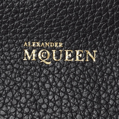 Alexander McQueen Pebbled Calfskin Large Skull Padlock Zip Around Tote Black 7 of 20