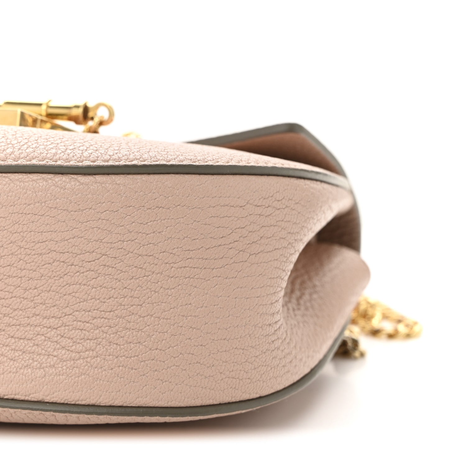 Grained Lambskin Mini Drew Shoulder Bag Cement Pink