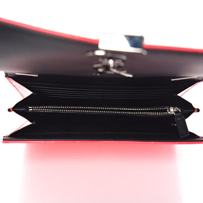 Saint Laurent Patent Calfskin Matelasse Monogram Vicky Chain Wallet Neon Pink 5 of 11