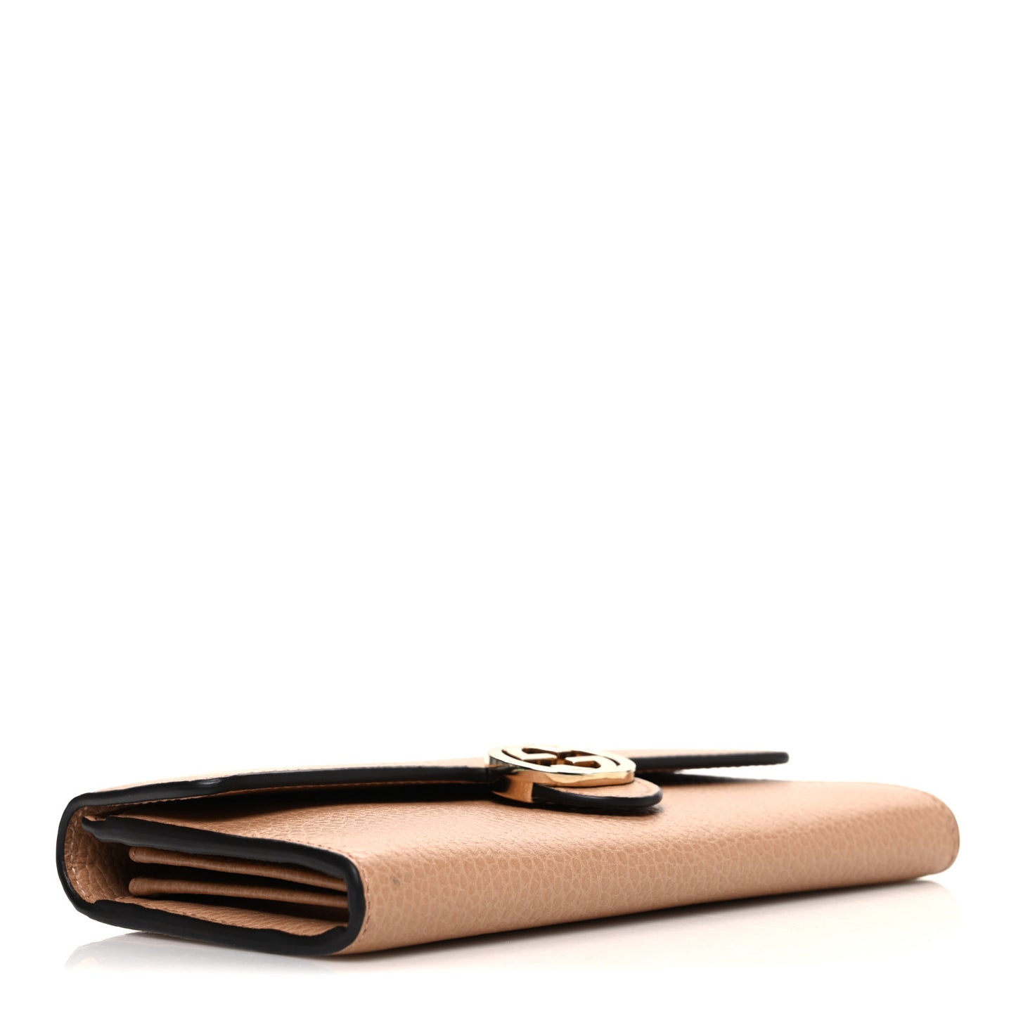 Dollar Calfskin Interlocking G Continental Wallet Camelia