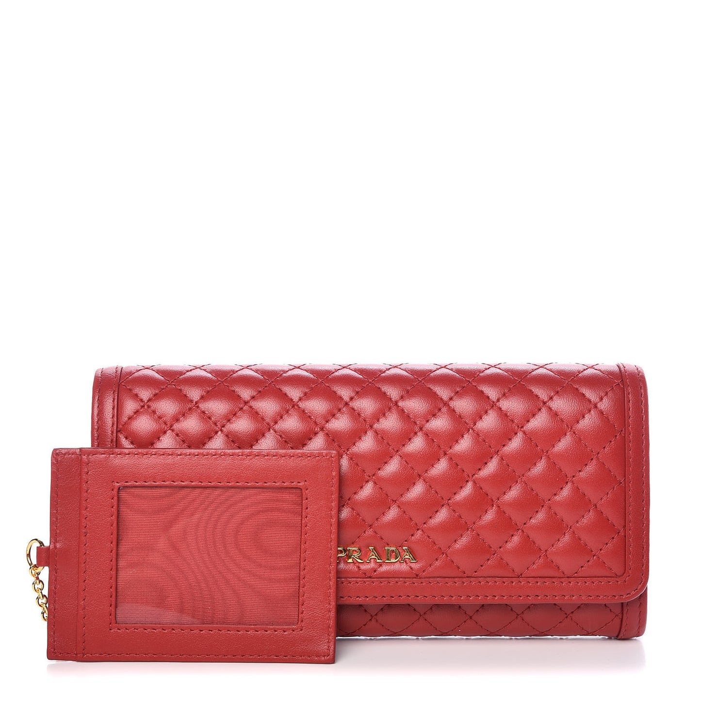 Soft Calf Quilted Continental Flap Wallet Fuoco