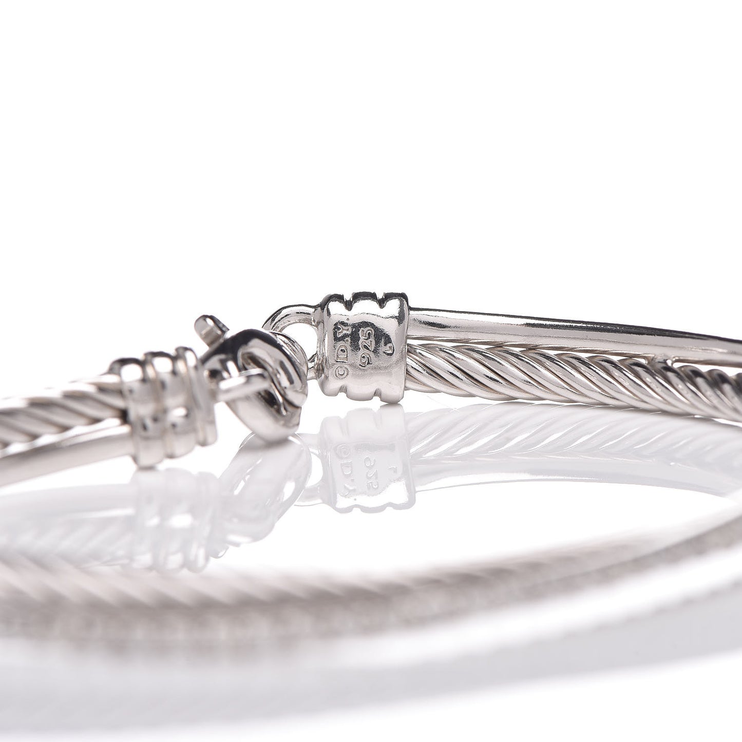 Sterling Silver Diamond 3mm Crossover Bracelet