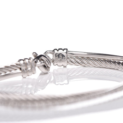 David Yurman Sterling Silver Diamond 3mm Crossover Bracelet 5 of 5