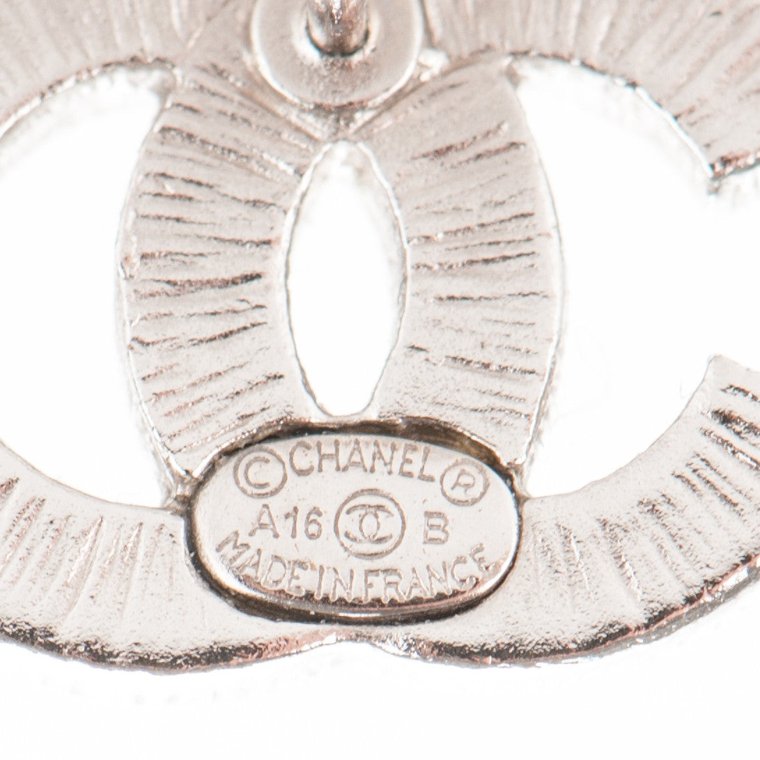 Chanel Crystal CC Earrings Silver 4 of 4
