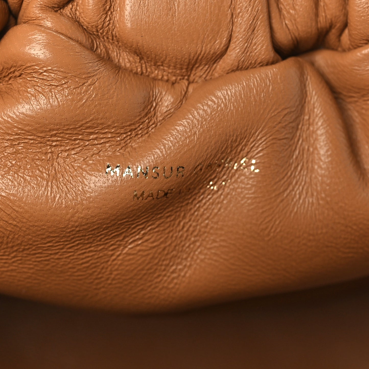 Lambskin Mini Cloud Wristlet Caramel