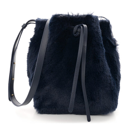 Mansur Gavriel Faux Fur Mini Bucket Bag Blueberry 1 of 10