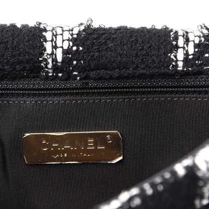 Chanel Tweed Quilted Medium 19 Flap Black White 6 of 10