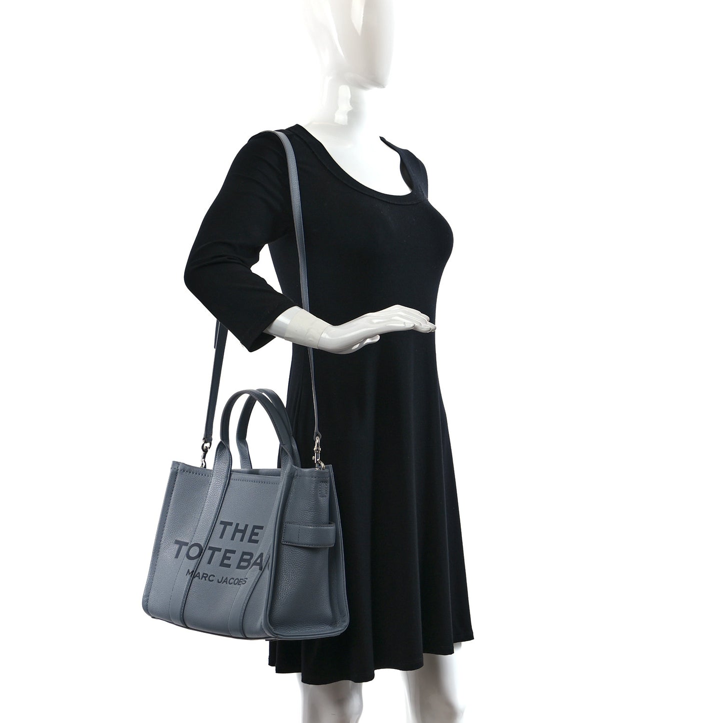 Grained Calfskin Medium The Tote Bag Grey