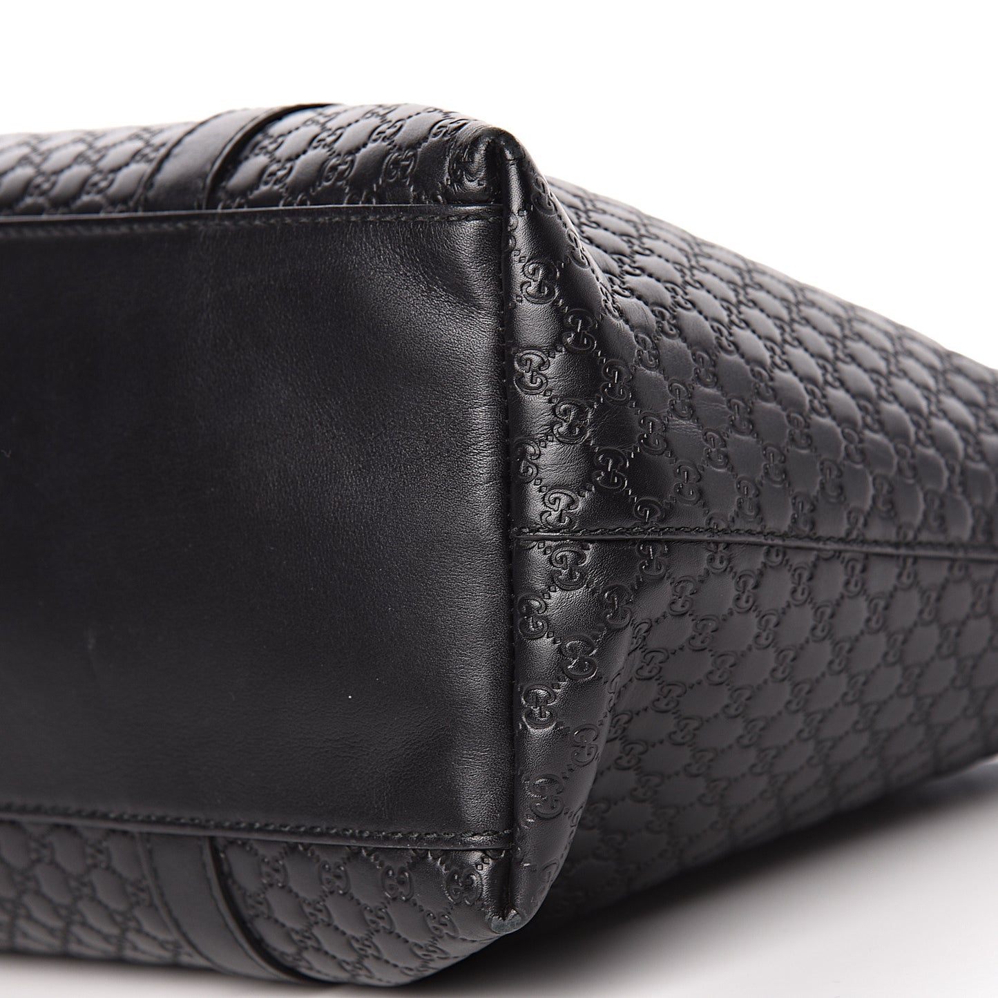 Soft Microguccissima Medium Zippered Satchel Black