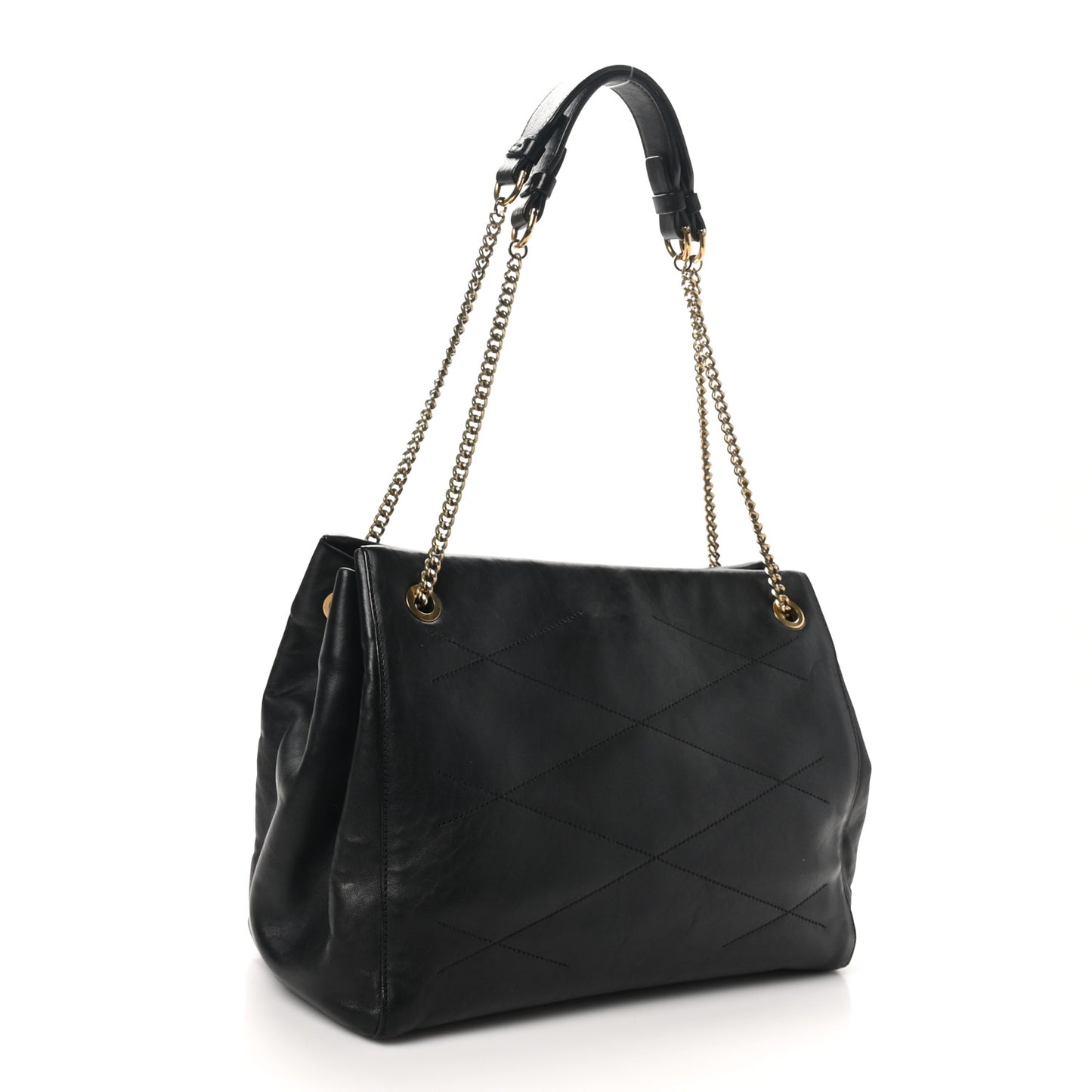Lambskin Quilted Medium Sugar Shoulder Bag Black