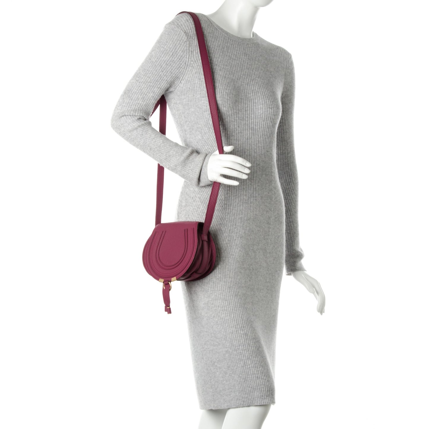 Calfskin Mini Marcie Round Crossbody Bag Dreamy Pink