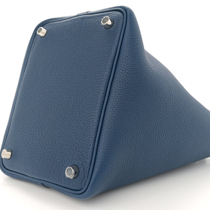 Hermes Taurillon Maurice Picotin Lock 18 PM Deep Blue 10 of 12