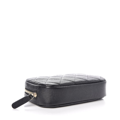 Chanel Caviar Quilted Small Curvy Pouch Cosmetic Case Black 4 of 8