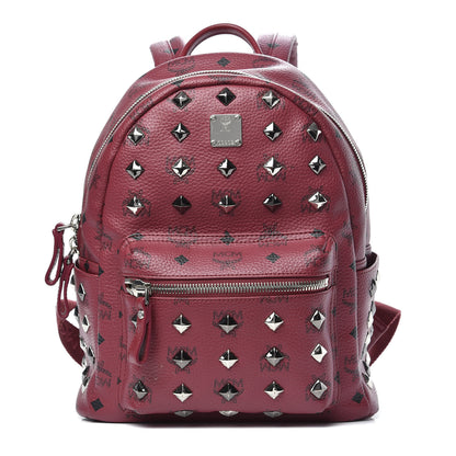 MCM Visetos Studded Small Stark Backpack Scooter Red 1 of 7