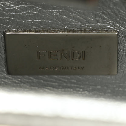 Fendi Metallic Lizard XS Peekaboo Iconic Satchel Silver 7 of 10