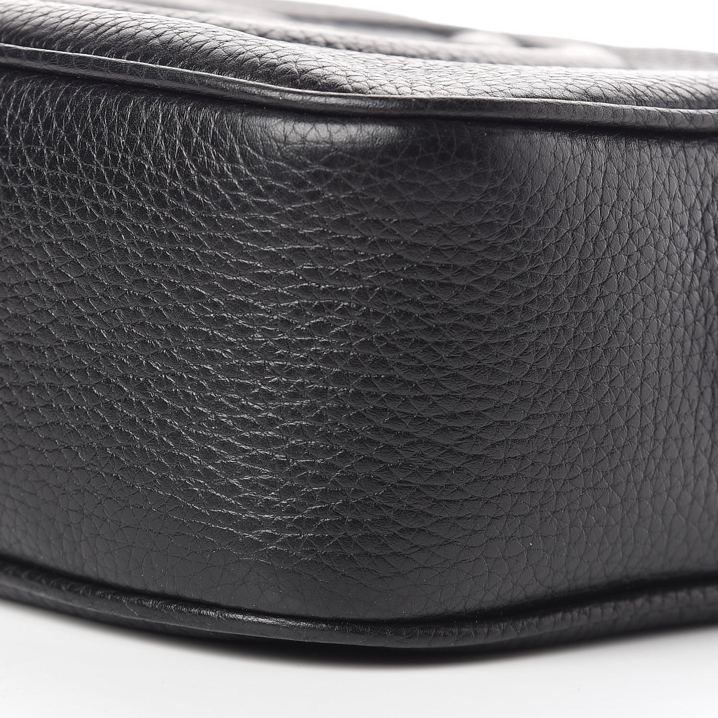 Pebbled Calfskin Small Soho Disco Bag Black