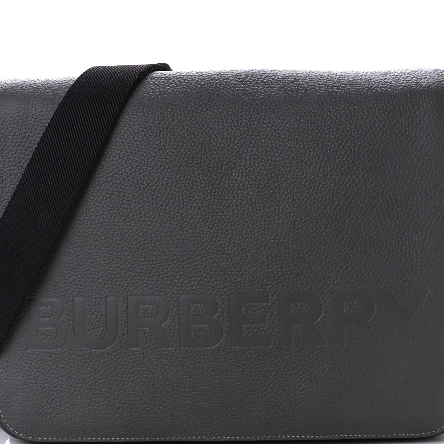 Calfskin Logo Messenger Charcoal Grey