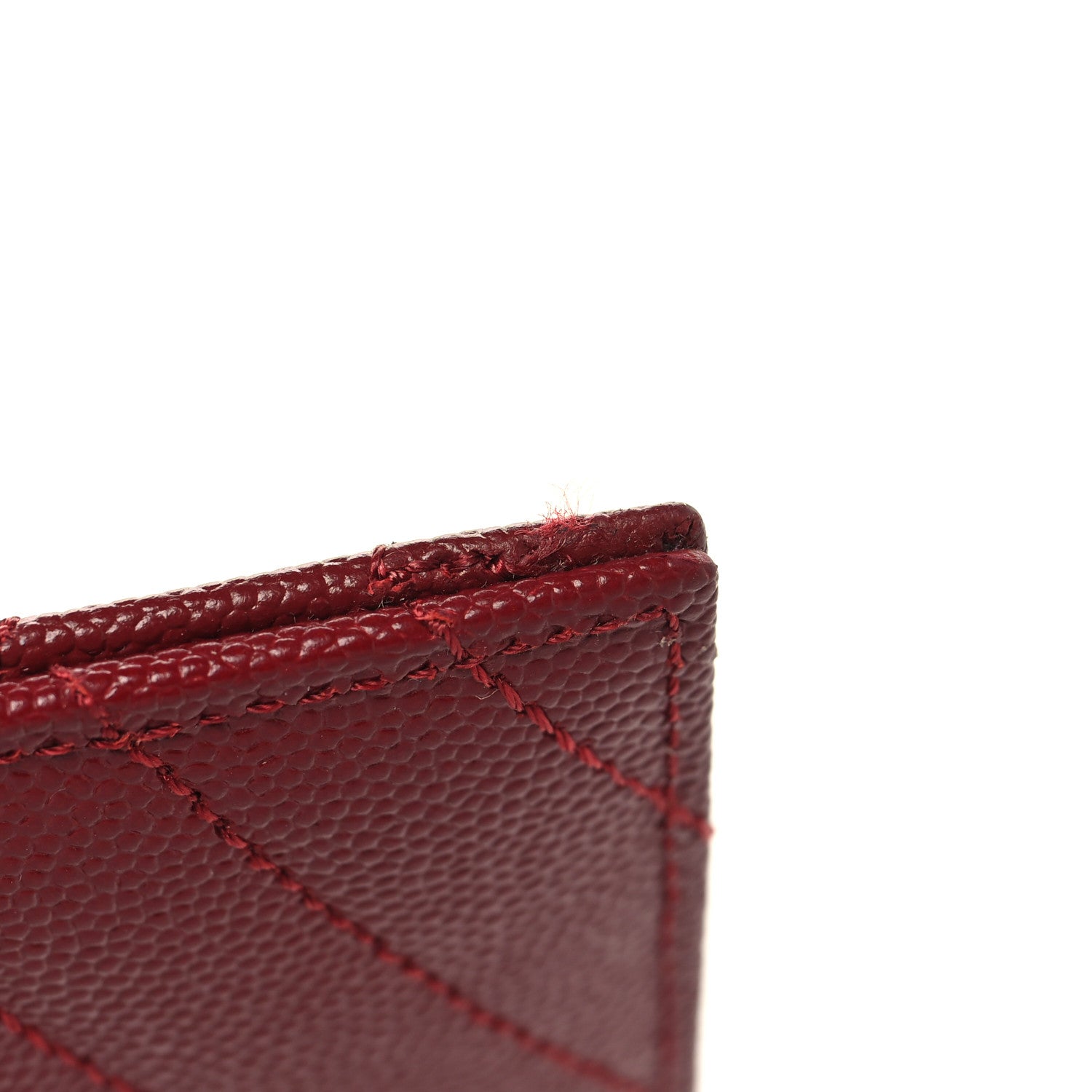 Saint Laurent Grain De Poudre Matelasse Chevron Monogram Credit Card Case Palissandre 8 of 8