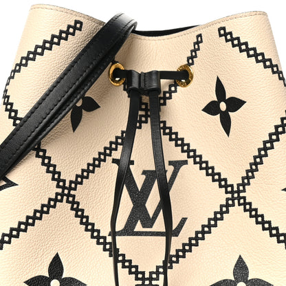 Louis Vuitton Empreinte Monogram Giant Broderies Neonoe MM Cream Black 9 of 11