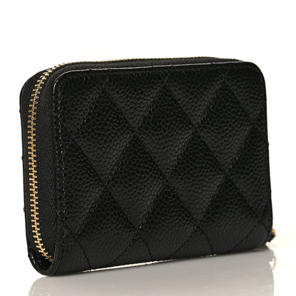 Chanel Caviar Quilted Zip Coin Purse Black 3 of 8