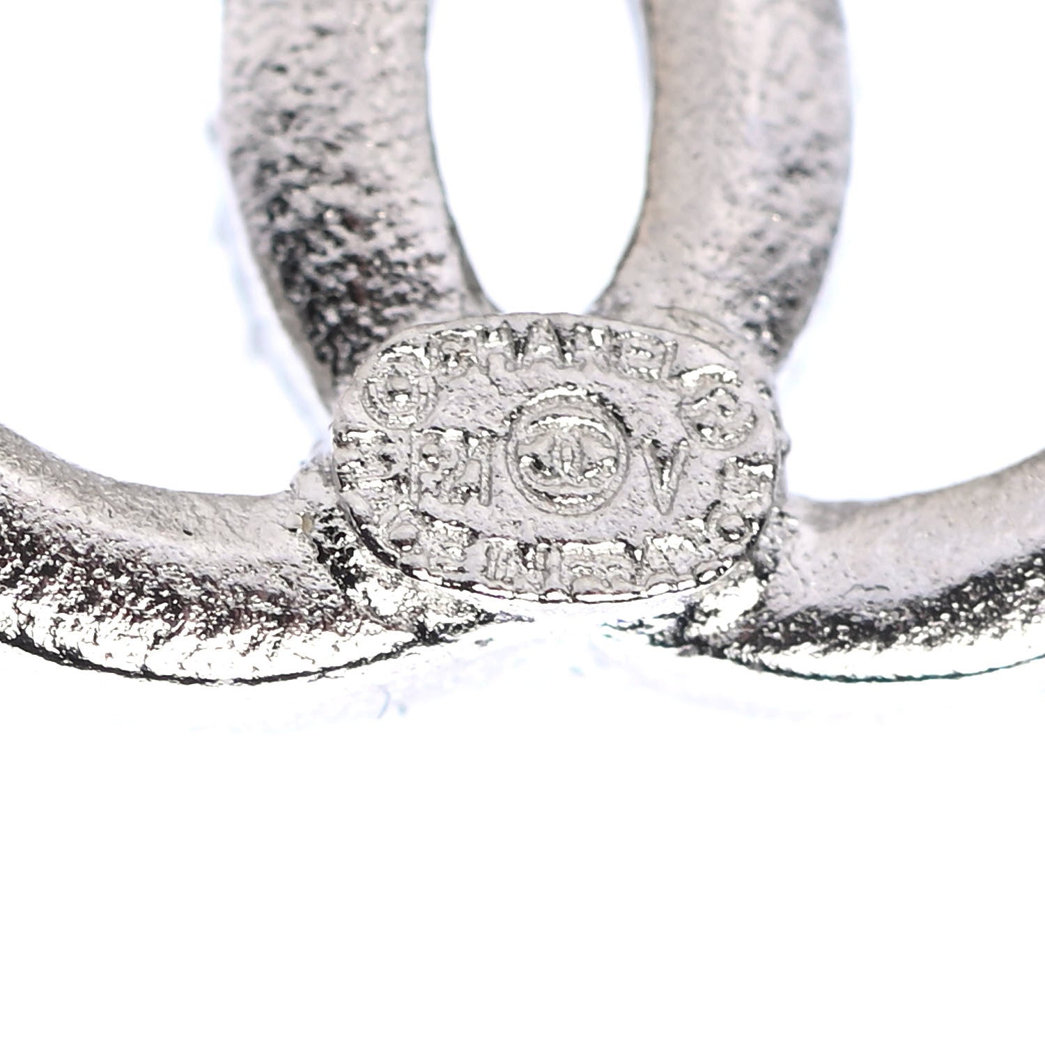 Chanel Crystal CC Earrings Silver 4 of 4