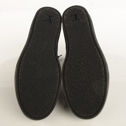 Louis Vuitton Calfskin Patent Damier Graphite Speaker Sneakers 7 Black 5 of 7