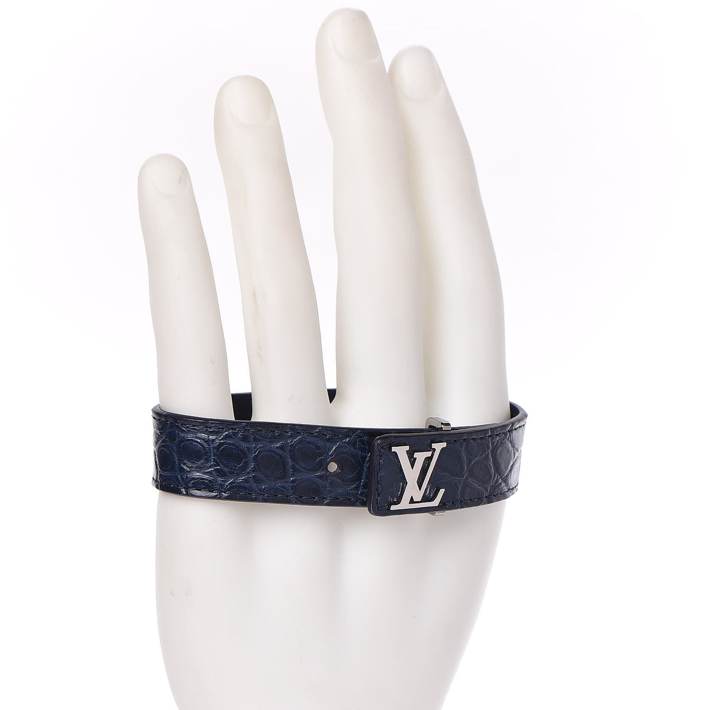 Crocodile LV Slim Bracelet 21 Navy