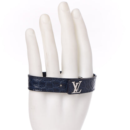 Louis Vuitton Crocodile LV Slim Bracelet 21 Navy 3 of 10