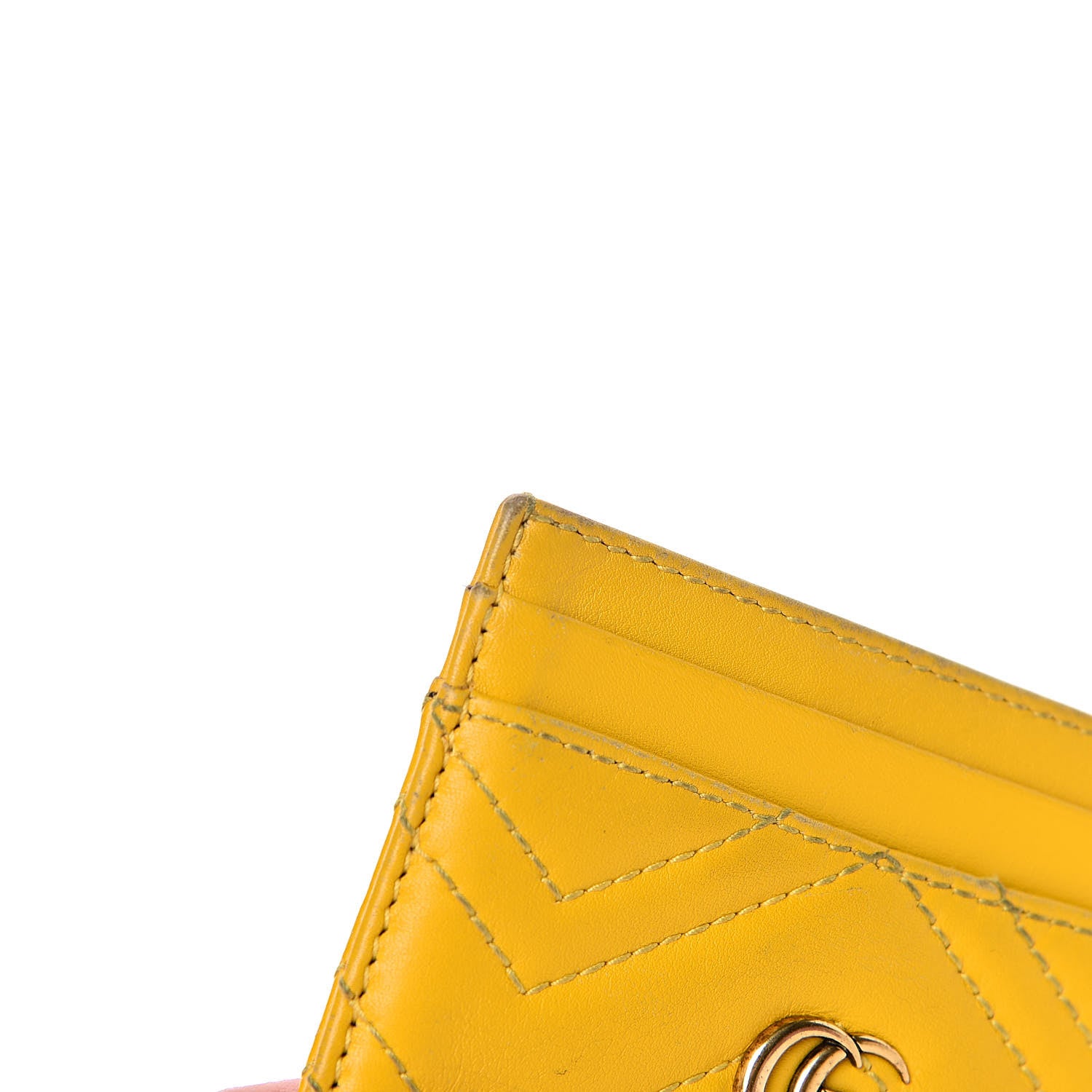 Gucci Calfskin Matelasse GG Marmont Card Holder Stone Topaz 10 of 13