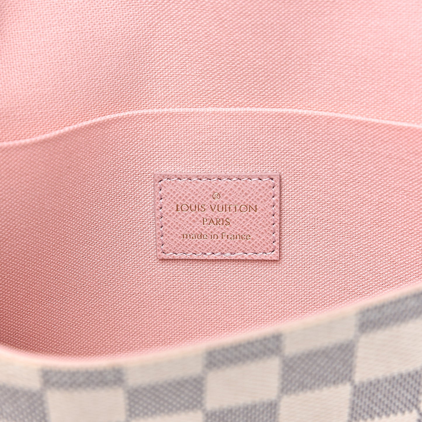 Damier Azur Pochette Felicie Chain Wallet Rose Ballerine