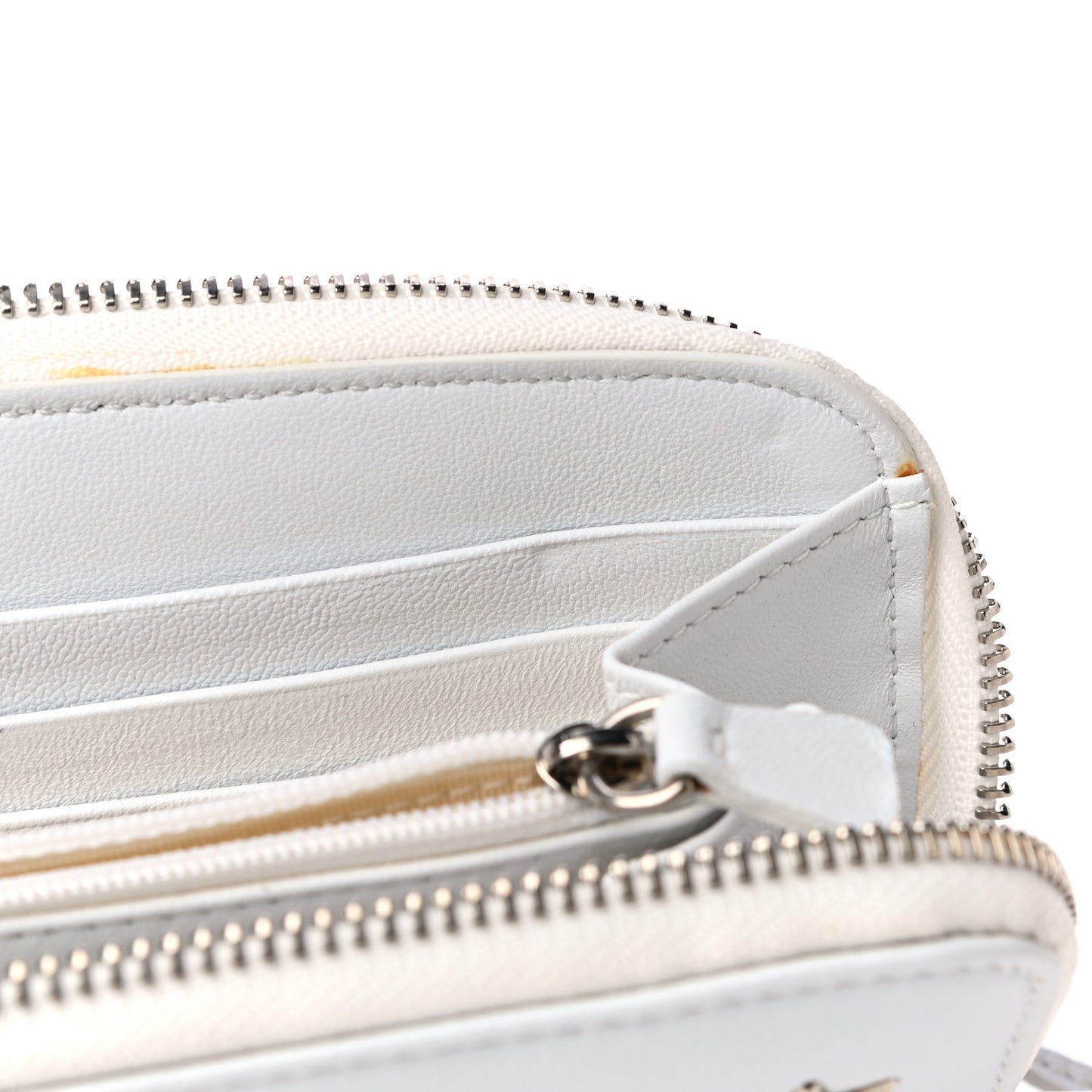 Calfskin Filipa Star Zip Around Wallet White
