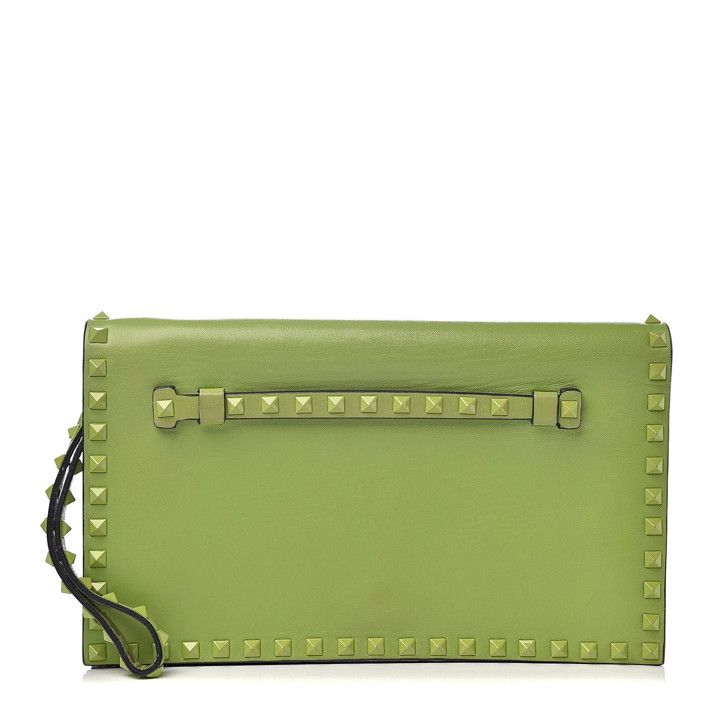 Nappa Rockstud Wristlet Clutch Pop Apple