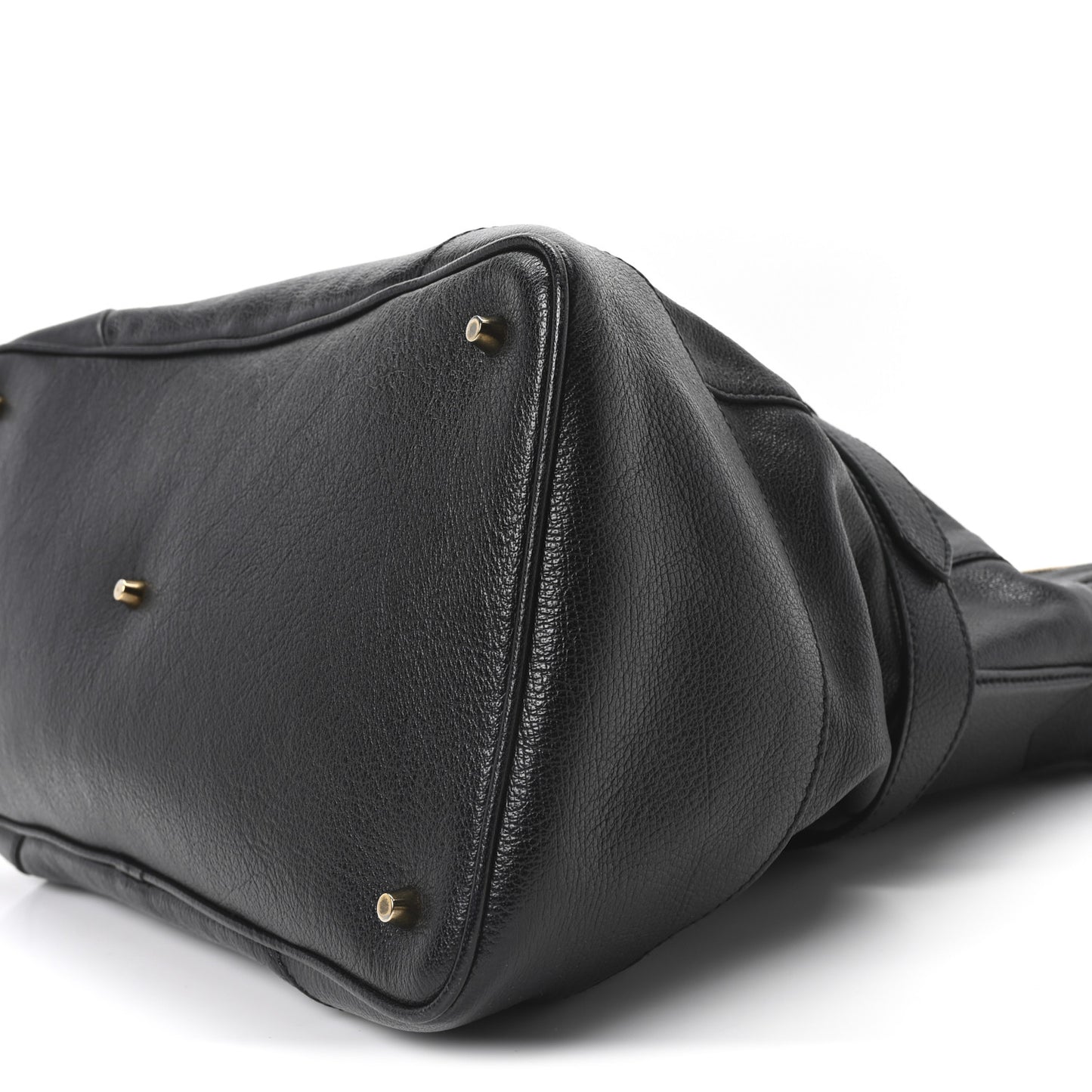Grainy Calfskin Larsen Shoulder Bag Black