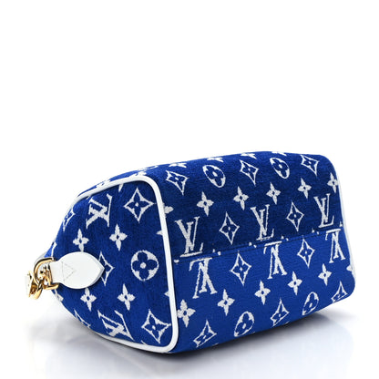 Louis Vuitton Jacquard Velvet Monogram LV Match Speedy Bandouliere 20 Blue 4 of 8