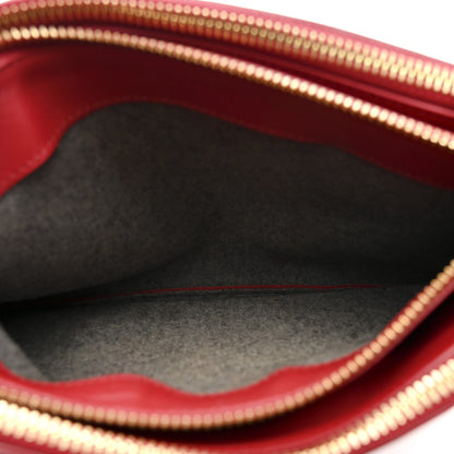 Celine Lambskin Large Trio Crossbody Bag Red 5 of 19