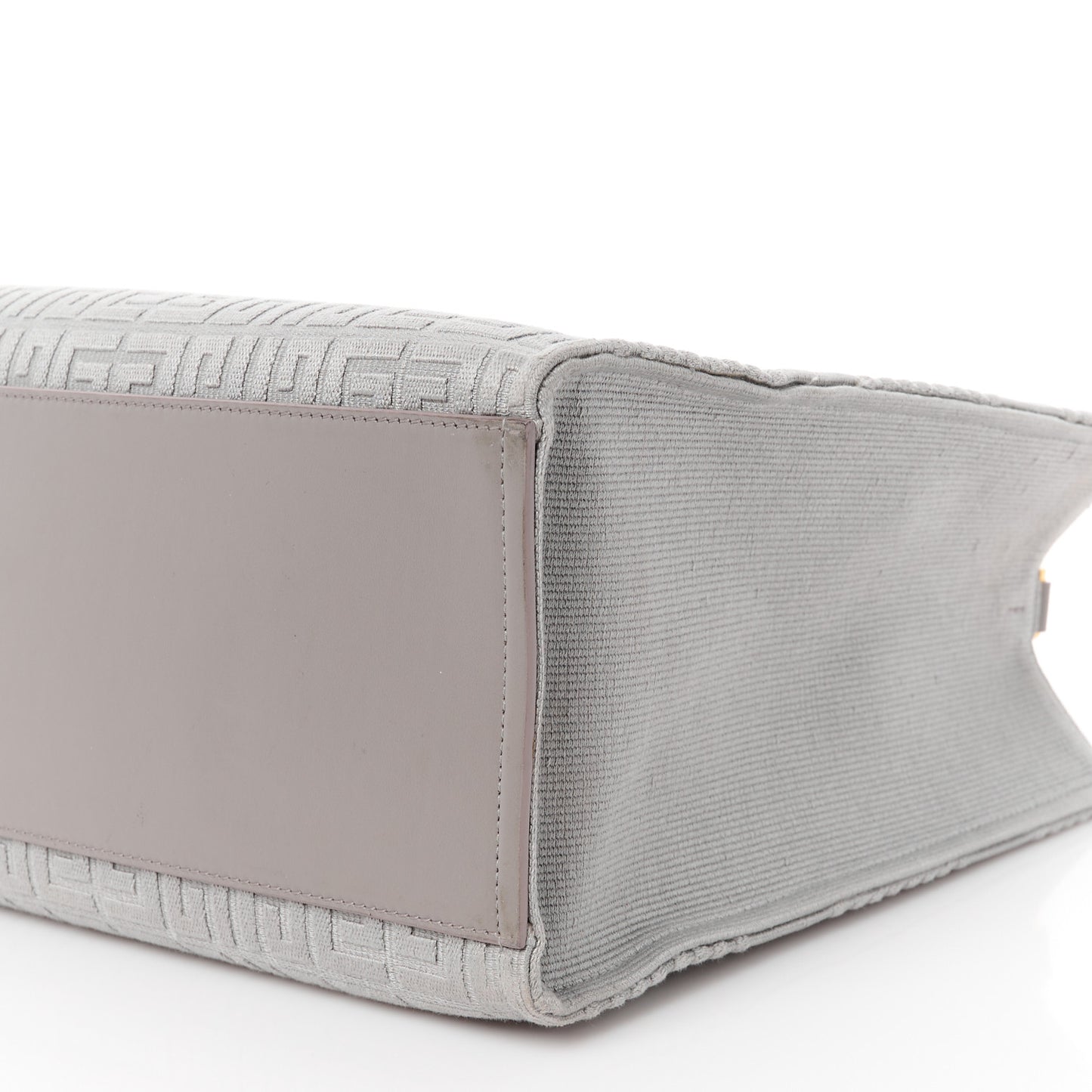 Canvas Jacquard 4G Medium Chain Tote Stone Grey