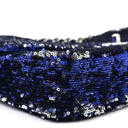 Chanel Sequin Medium Flap Dark Blue 9 of 11