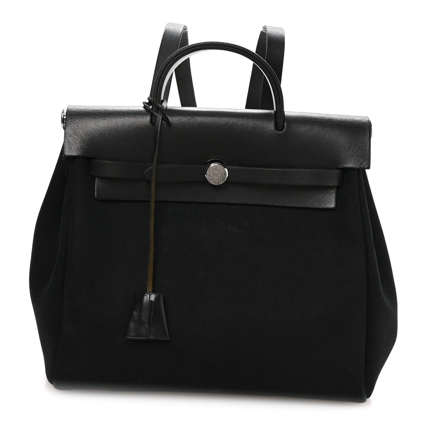 Toile Vache Calfskin Herbag 30 PM Backpack Black