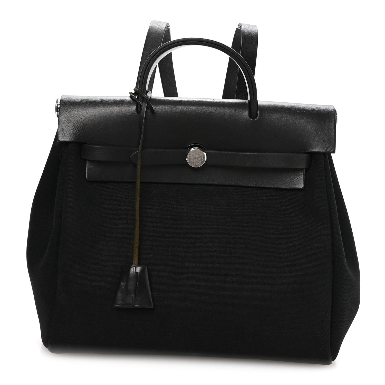 Hermes Toile Vache Calfskin Herbag 30 PM Backpack Black 1 of 10