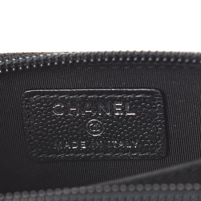 Chanel Caviar Quilted Boy Zip Around Coin Purse Wallet So Black 5 of 6