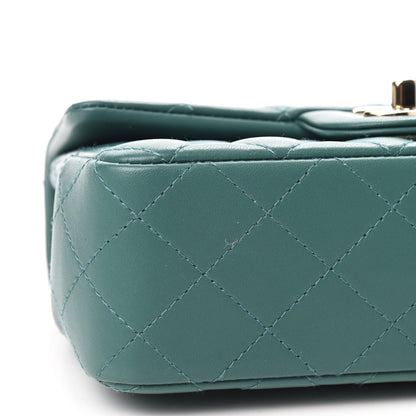 Chanel Lambskin Quilted Mini Rectangular Flap Green 7 of 8