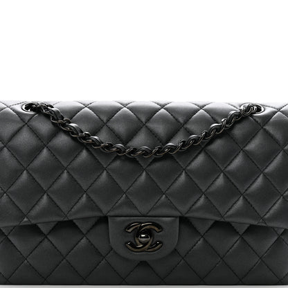 Chanel Lambskin Quilted Medium Double Flap So Black 8 of 11