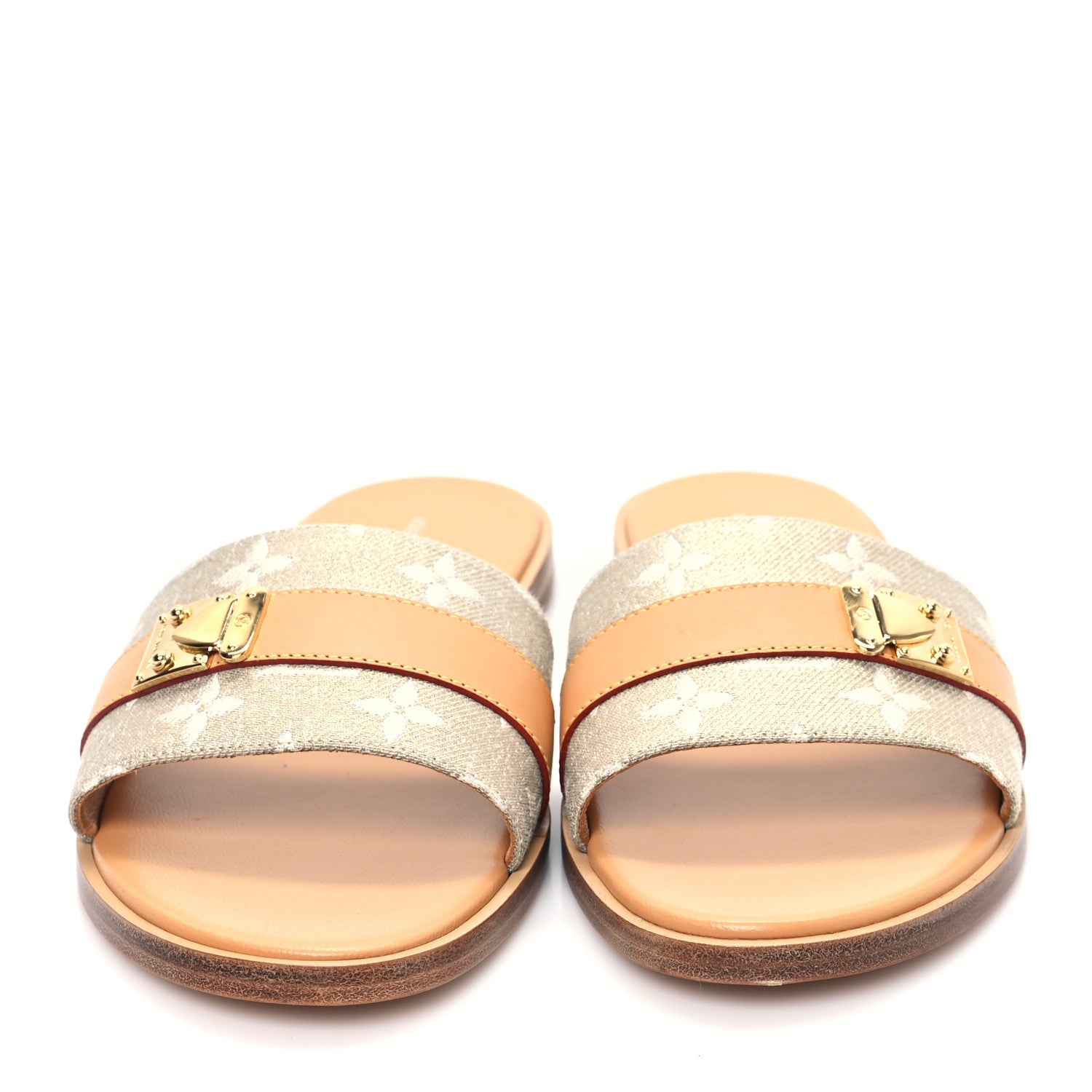 Louis Vuitton Monoglam Lock It Flat Mule 39 Gold 2 of 8