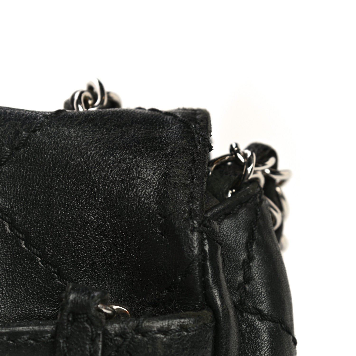 Chanel Lambskin Small Stitched Mini Flap Black 12 of 23
