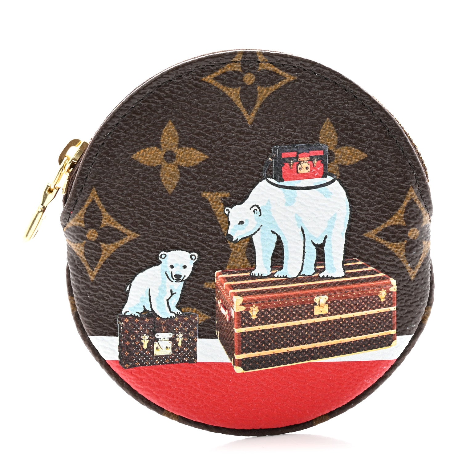 Louis Vuitton Monogram 2017 Christmas Animation Round Coin Purse 1 of 8